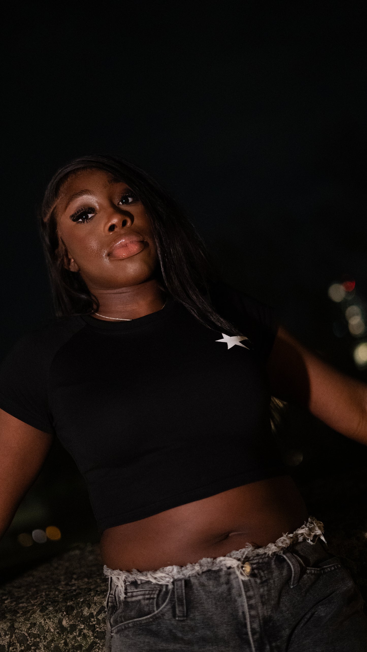 Montée Black & White Crop Top