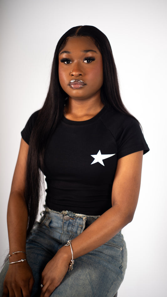 Montée Black & White Crop Top
